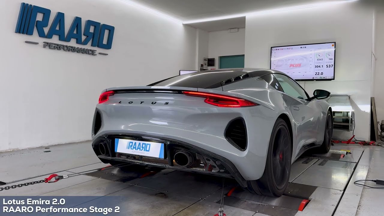 Lotus Emira 2.0 Turbo SE - RAARO Performance Downpipe & Stage 2 tune - Dyno test + Dragy 100-200km/h