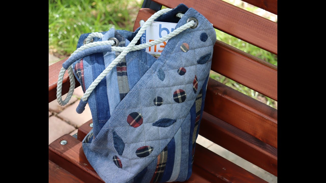 сумка джинсовая по мастер-классу из ютюба