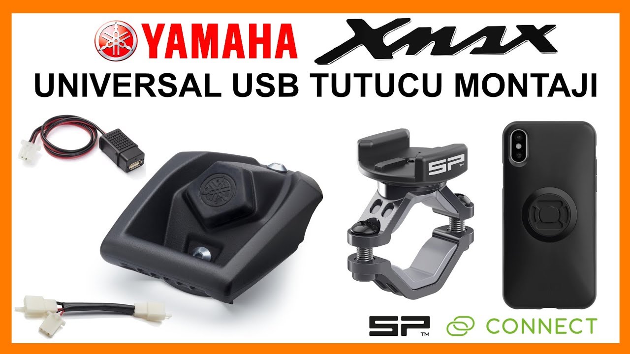 Yamaha XMAX 2018 - 2022 Universal USB Mount - Sp Connect Telefon Tutucu -  YouTube