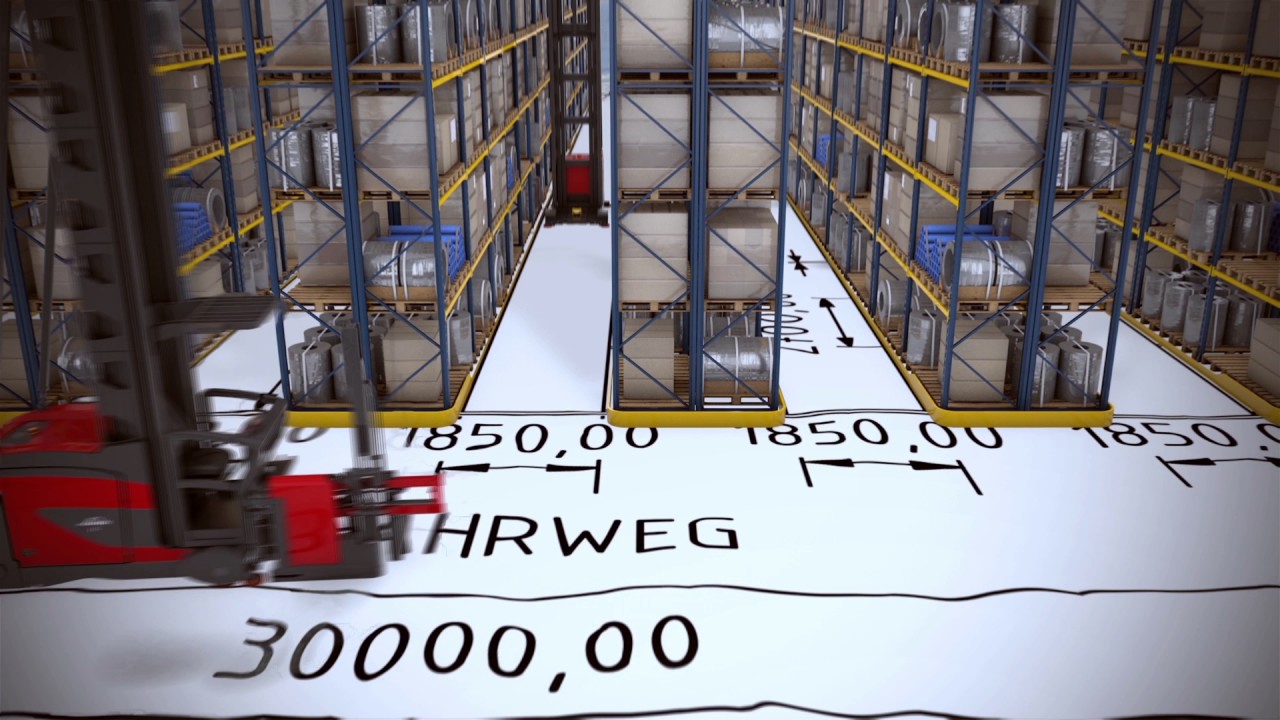3D Animation Linde Gabelstapler - Lagerplanung