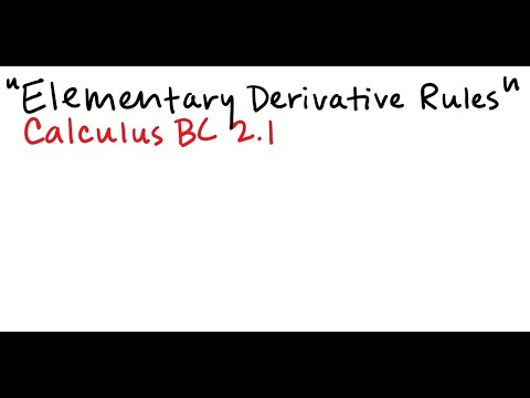 Elementary Derivative Rules
