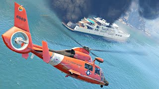 MEGA RESGATE EM ALTO MAR! PATRULHA AÉREA DE HELICÓPTERO - GTA 5 : MOD POLICIA! screenshot 1