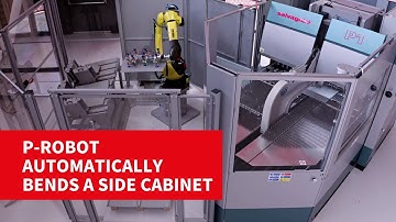 Salvagnini panel bender: P-Robot automatically bends a side cabinet