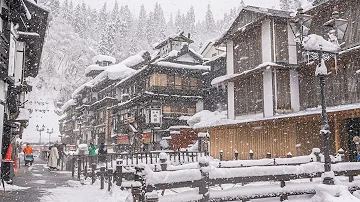 【Ginzan Onsen Heavy Snow 2023】🇯🇵Japan hot spring town of Yamagata on a day trip!