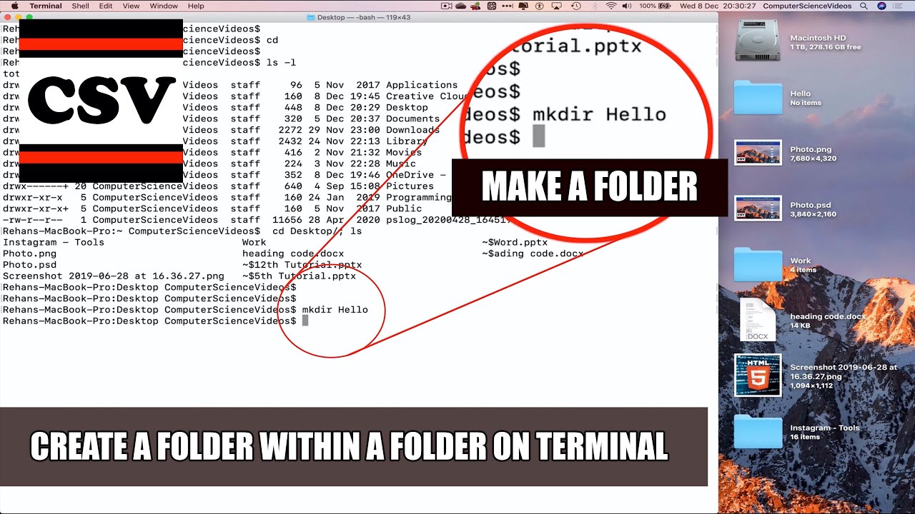 how to create a folder on mac terminal