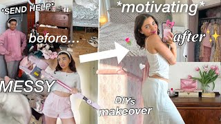 deep cleaning my MESSY room *EXTREME* for spring! 🌷