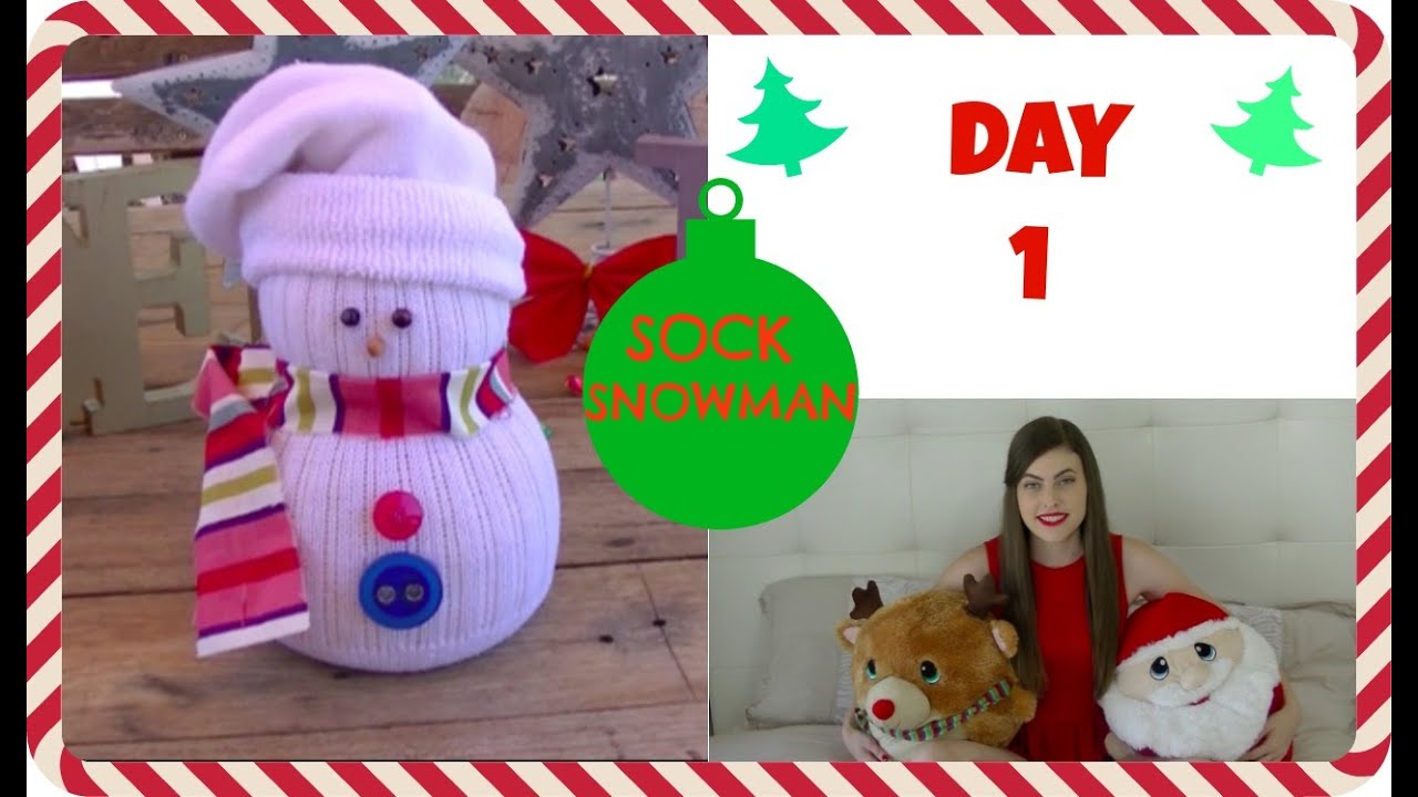 SOCK SNOWMAN TUTORIAL {DIY} CRAFTY CHRISTMAS YouTube