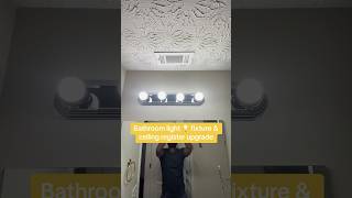 Bathroom light 💡 fixture & ceiling register upgrade. #DIY #bathroommakeover #lightfixture