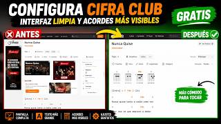 🎸 Cómo Configurar Cifra Club GRATIS | Interfaz Limpia y Acordes Más Visibles screenshot 2