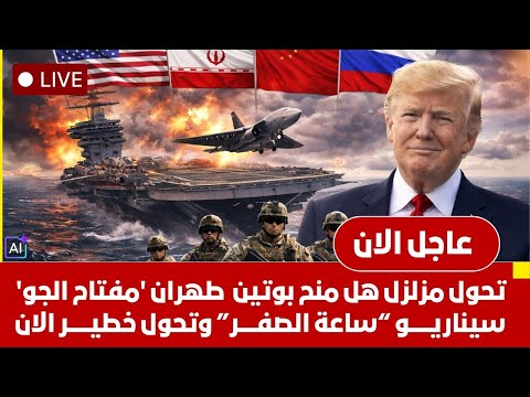 زلزال ميداني في ايران الان ساعة الصفر تقترب بوتين يمنح طهران مفتاح الجو وواشنطن تسقط مسيرة ايرانية 