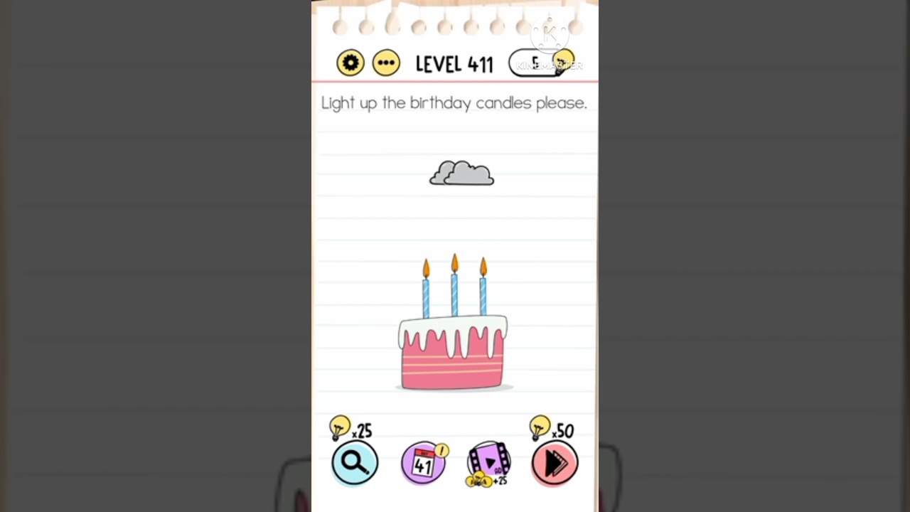 Brain Test Level 411 (NEW) Light up the birthday candles Answer