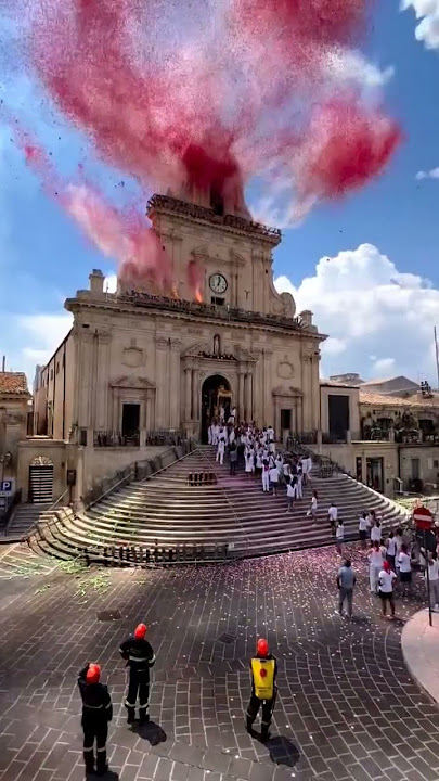 That is the most incredible fireworks you will see #church #fireworks #weddingday #flowerpetals #new