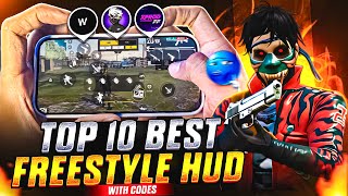 Top 10 Best 2,3,4 Finger Hud with Codes In free fire 🔥| HUD code not working problem solved ✅