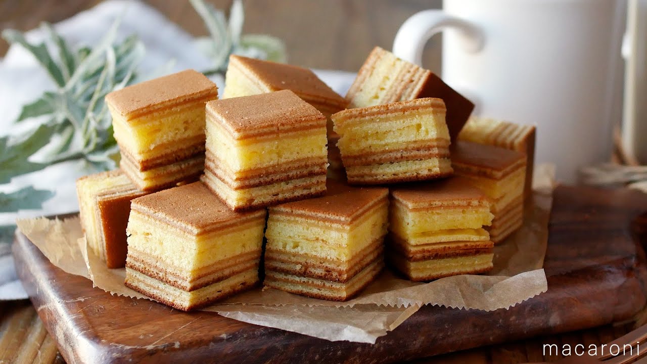 【ひと口バウムクーヘン】卵焼き器で作れる！ホットケーキミックスを使った簡単レシピ♪