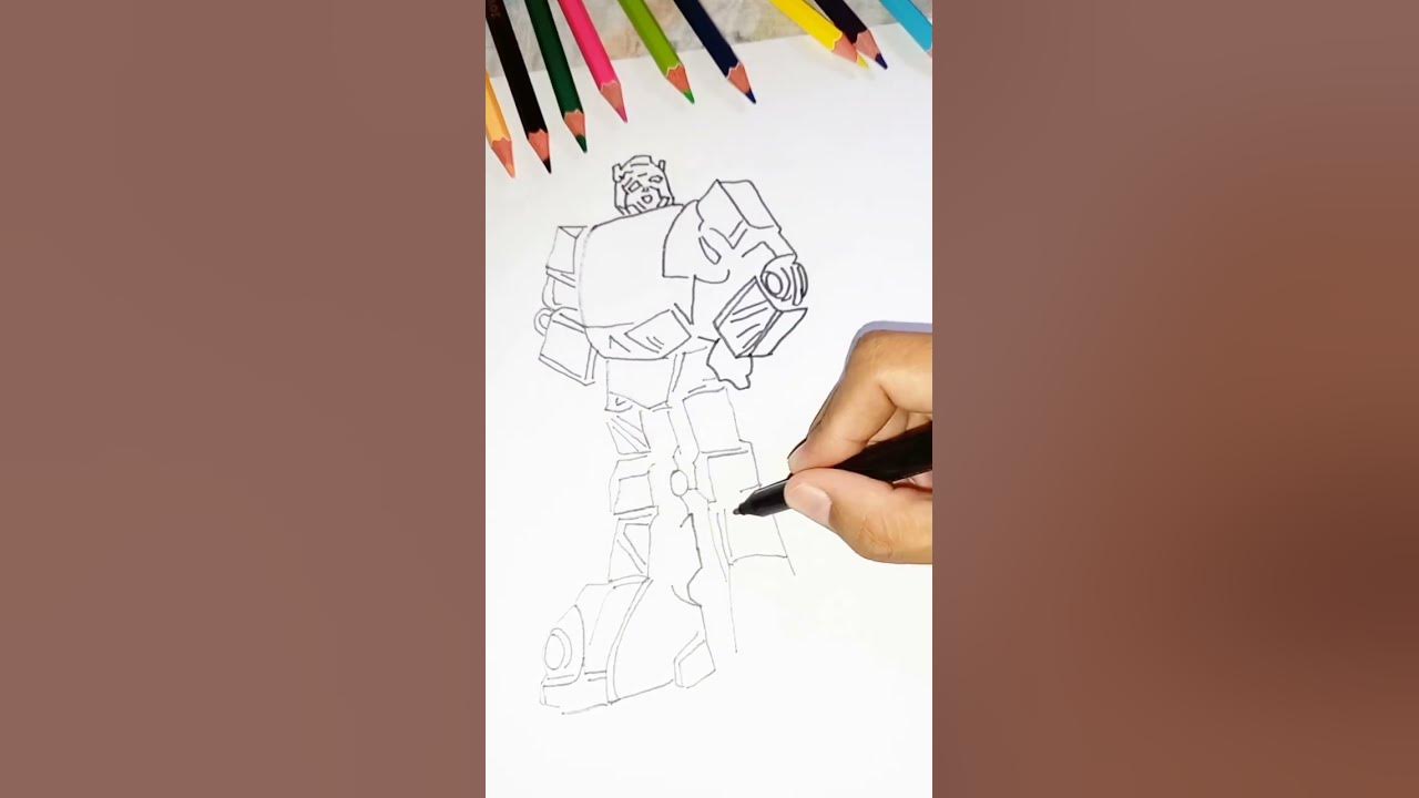 Drawing Bumblebee from Transformers #drawing #transformers #bumblebee #shorts