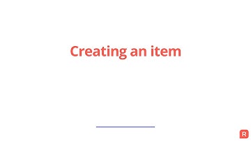 Creating an item in Reckon One