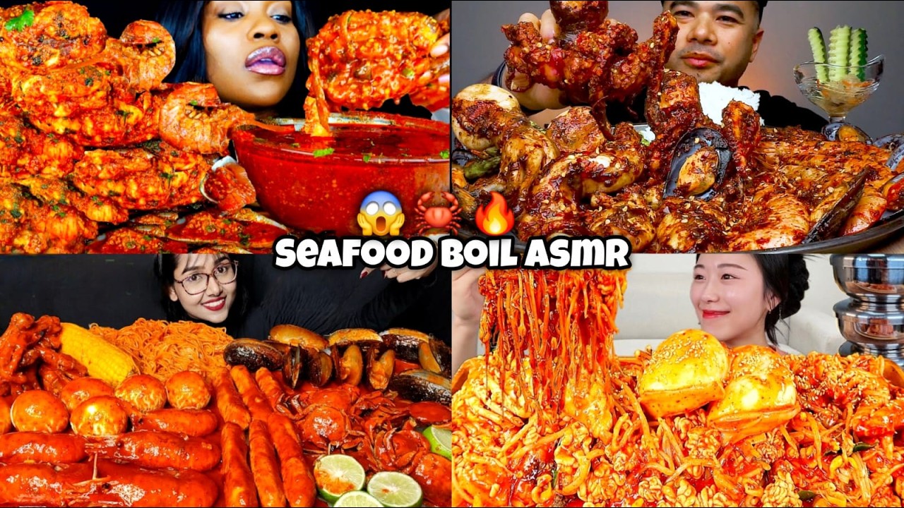EXTREME Spicy Seafood Boil ASMR Mukbang Compilation 🌶️🦀🔥