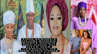 This Seriøus Olori Ronke Kneit Down Beg Ooni To Give Her Approval Of Her Kids Come Back To Palace