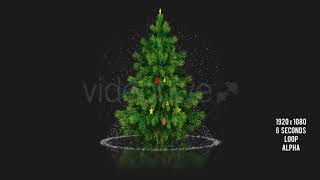 Rotating Card Christmas Tree with Magical Snow Fall | Motion Graphics - Envato elements