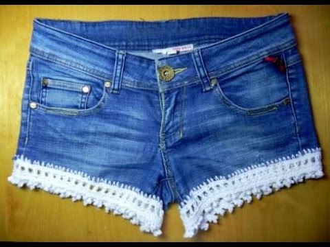 Как обвязать джинсовые шорты крючком схемы