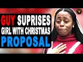 Guy Suprises Girl With Christmas Proposal, Watch What Happens.