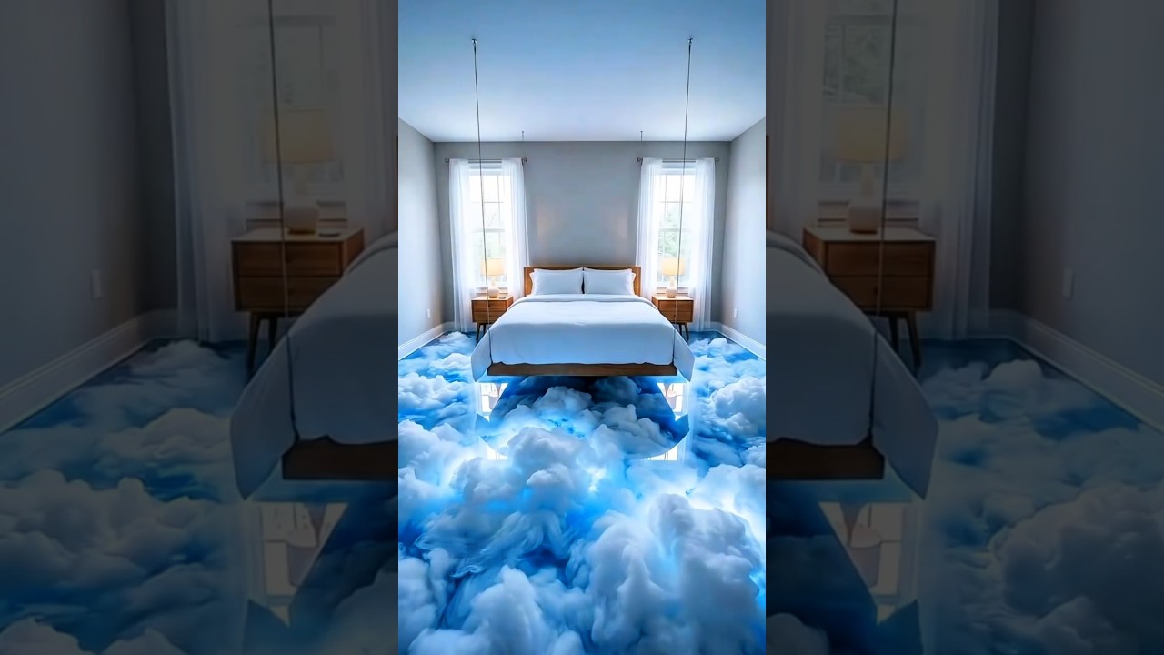 Bedroom Floor Turned Into Epoxy Cloud Magic ☁️ dreamy Interior Transformation