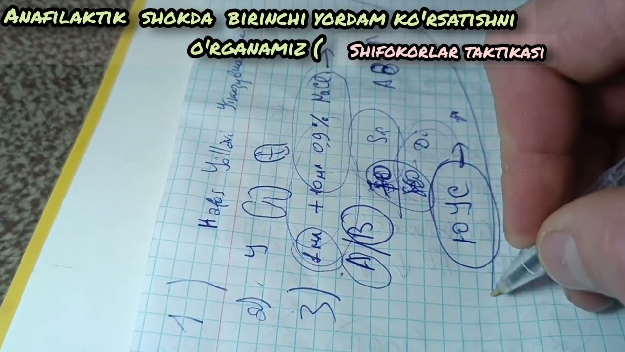 Anafilaktik shokda birinchi yordam ko'rsatish texnikasi