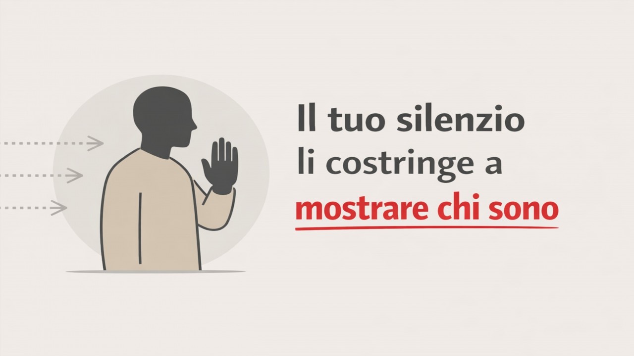 Perché il tuo silenzio li costringe a mostrare chi sono