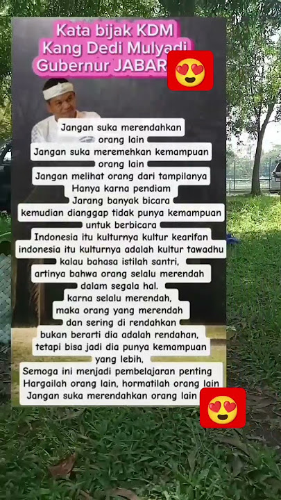 kata kata bijak dari kang Dedi Mulyadi harus kita renungkan bersama #katakatabijak #motivasi #kdm