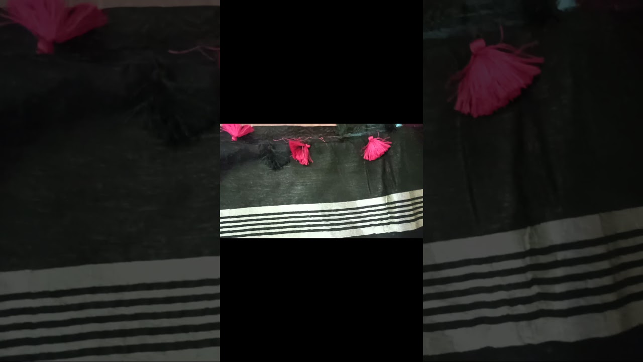 cotton linen black saree/meesho saree unboxing/meesho review