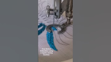 FreeMotionMachineEmbroidery using regular sewing machine #freemotionembroidery #regularsewingmachine