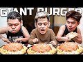 Eating giant burger with billionaire gang