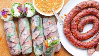 Fresh Spring Rolls w/ Hmong Sausage Hmong Spring Rolls Egg Rolls