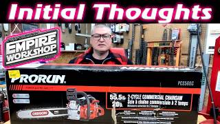PRORUN PCS560 chainsaw initial run