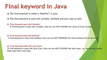 final in java | final class | final method | final variable | final function | java final