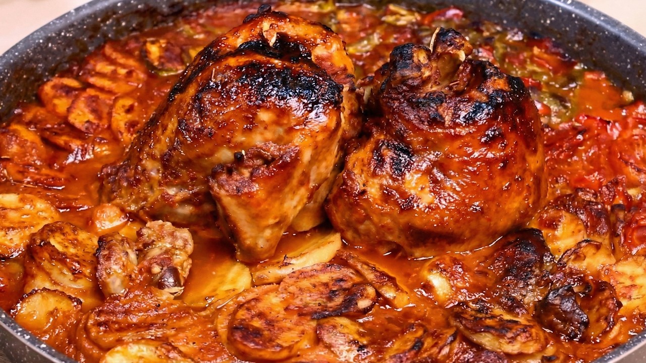 الفراخ المشوية فى الصينية تتبيله خطيرة  جربيها بالطريقة دي وجنبنى الكل بطعمها _ بنت الشيف