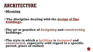 Meaning of Architecture | O-dictionary