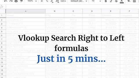 Vlookup Search Right to Left  in  google sheet/Spreadsheet .. Just in 5 mins#Fast Track #