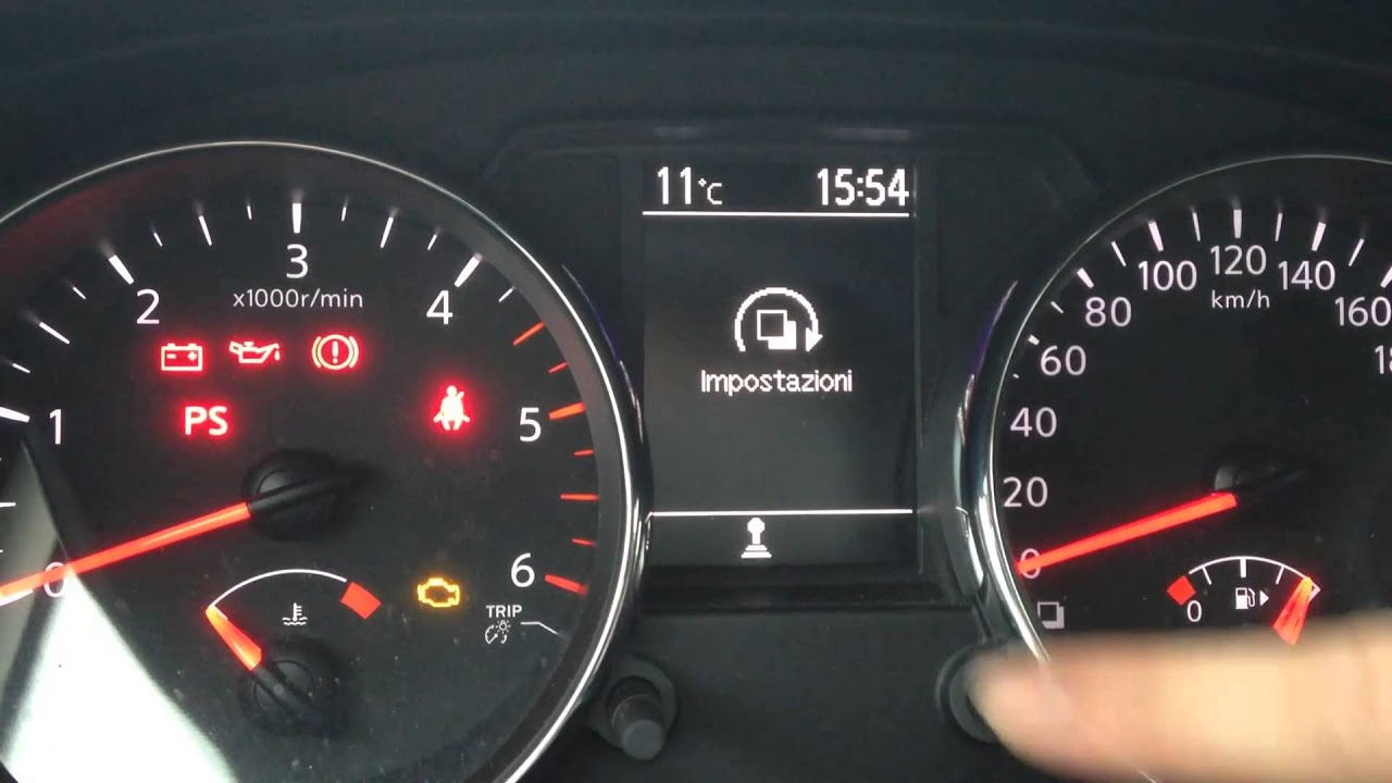 Nissan Qashqai Reset Service Oil Light White Display Spia Tagliando - Youtube