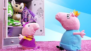 Çocuklar için Peppa Pig oyuncakları! Peppa eve köpek getiriyor! Çocuk oyunları!
