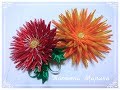 МК Фантазийная астра из узкой ленты💮/Aster from a narrow ribbon/Aster de uma fita estreita