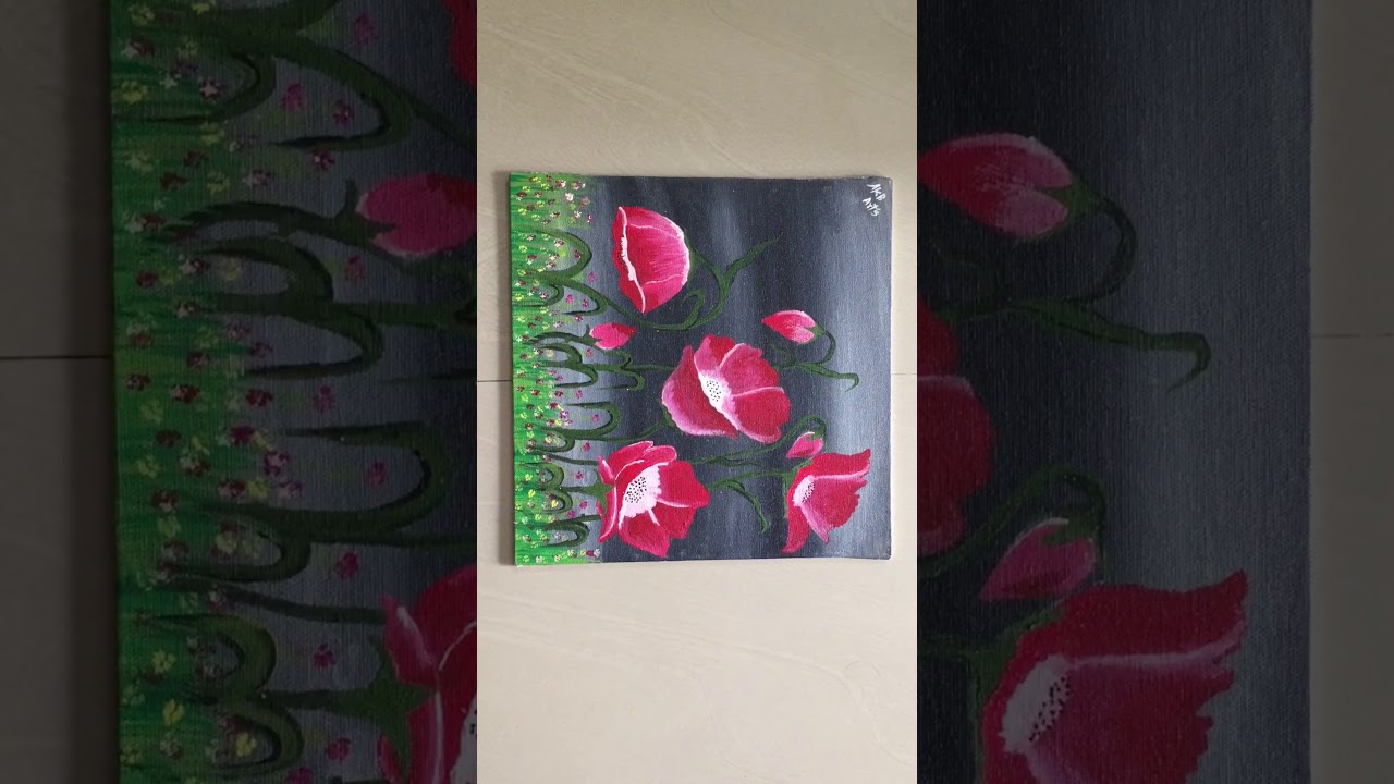 Flower canvas painting - YouTube