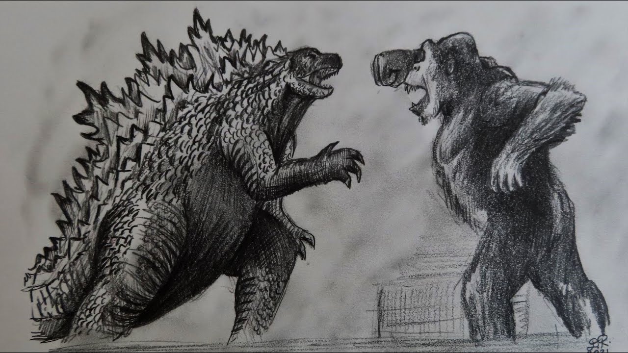 How to Draw Godzilla vs. Kong - 2021 - YouTube