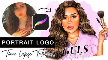Portrait Logo Tutorial | Time Lapse Video On Procreate | Cartoon Yourself