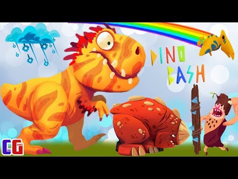 Dino Bash #3 Купил СУПЕР ДИНОЗАВРОВ РОККИ и ТИРЕКСИК Мультяшная игра про БИТВУ С ТРОГЛОДИТАМИ