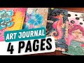 4 art journal layouts | Art by Marlene new collection