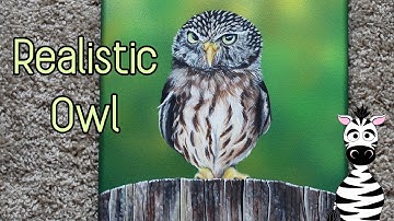 Realistic Owl Acrylic Painting Time Lapse and Tutorial