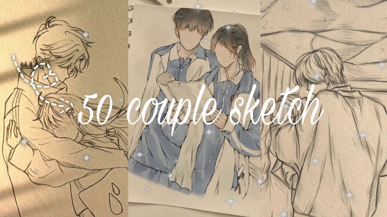 50 cute couple sketch ideas 🌸🥀|| cute and easy ideas for beginners