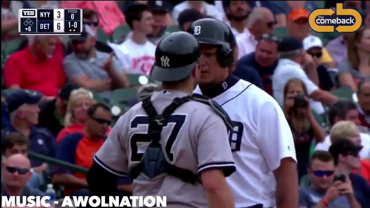 David Robertson Flies Out of Bullpen in Tigers Brawl Miguel Cabrera Austin Romine