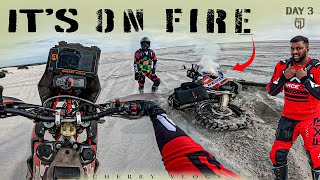 Clutch Burnt in South African Dunes 😱  ஆரம்பமே இப்படி ஆ 😔| World Ride |Africa Day3 @CherryVlogsCV